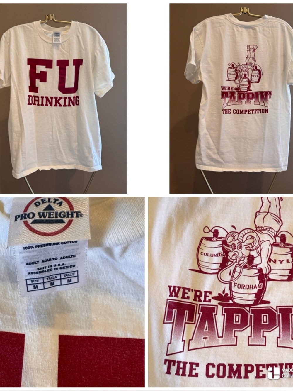 Rare Y2K  Fordham University competitive spirits NYU/Columbia Universities TEE .